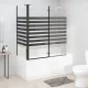Csíkos edzett üveg fürdőparaván 120 x 68 x 130 cm