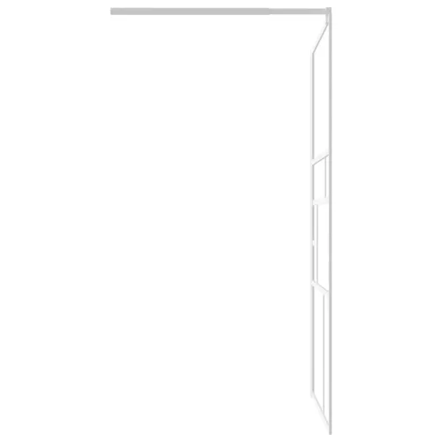 Fehér ESG üveg zuhanyfal küszöb nélküli zuhanyhoz 100x195 cm