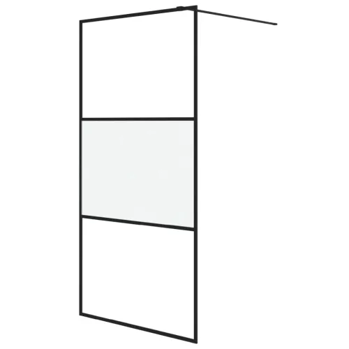 Fekete selyemmatt ESG üveg zuhanyfal 100 x 195 cm