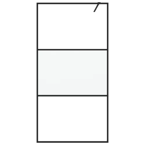 Fekete selyemmatt ESG üveg zuhanyfal 100 x 195 cm