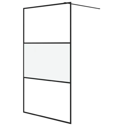 Fekete selyemmatt ESG üveg zuhanyfal 115x195 cm
