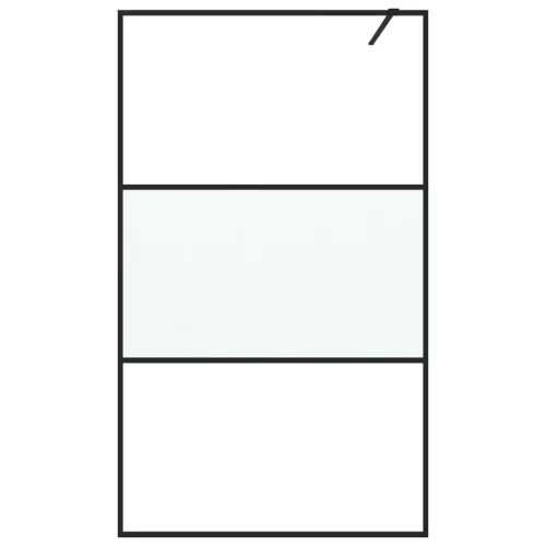Fekete selyemmatt ESG üveg zuhanyfal 115x195 cm