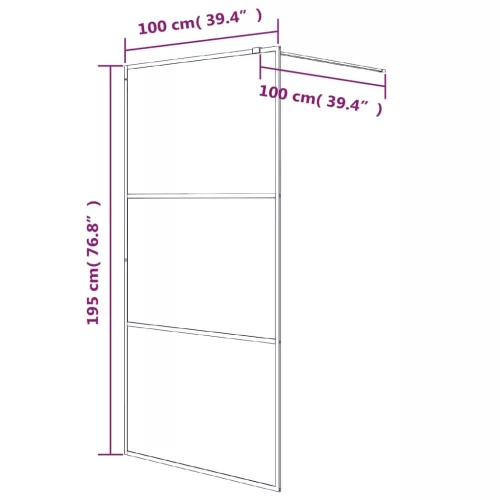 Fekete ESG tejüveg zuhanyfal 100 x 195 cm