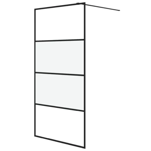 Fekete selyemmatt ESG üveg zuhanyfal 100 x 195 cm