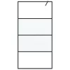 Fekete selyemmatt ESG üveg zuhanyfal 100 x 195 cm