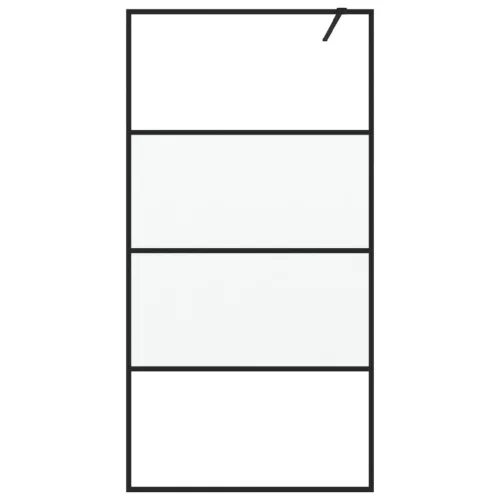 Fekete selyemmatt ESG üveg zuhanyfal 100 x 195 cm