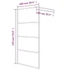 Fekete selyemmatt ESG üveg zuhanyfal 100 x 195 cm