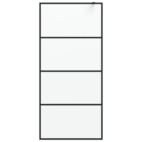 Fekete ESG tejüveg zuhanyfal küszöb nélküli zuhanyhoz 90x195 cm