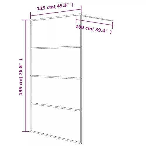 Ezüstszínű átlátszó ESG üveg zuhanyfal 115x195 cm