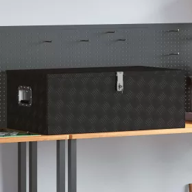 Fekete alumínium tárolóláda 100 x 55 x 37 cm