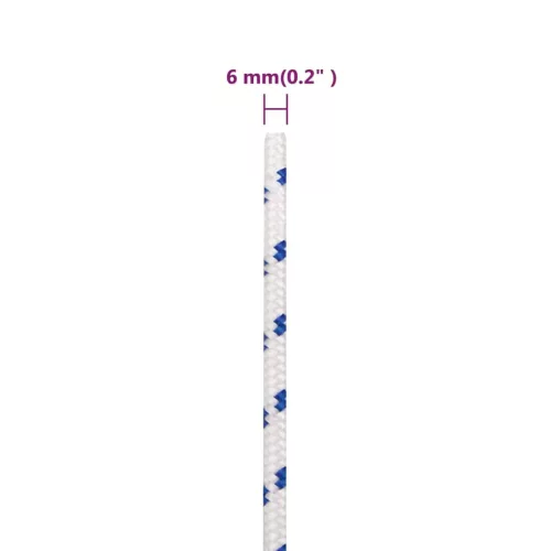 Fehér polipropilén hajókötél 6 mm 250 m