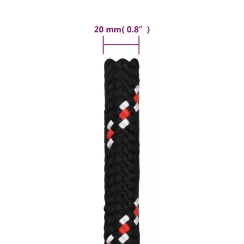 Fekete polipropilén hajókötél 20 mm 100 m