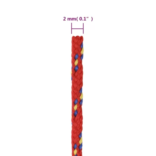 Piros polipropilén hajókötél 2 mm 25 m