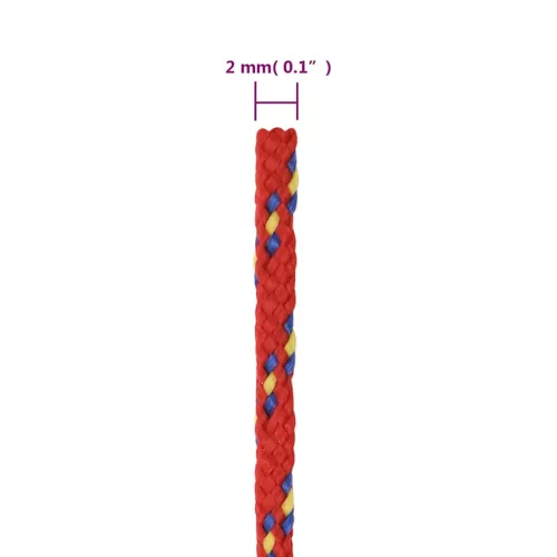 Piros polipropilén hajókötél 2 mm 50 m