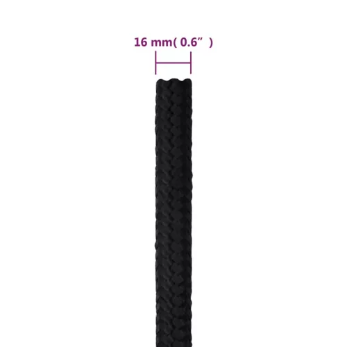 Teljesen fekete polipropilén hajókötél 16 mm 250 m