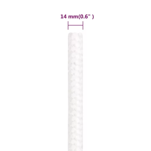 Teljesen fehér polipropilén hajókötél 14 mm 100 m
