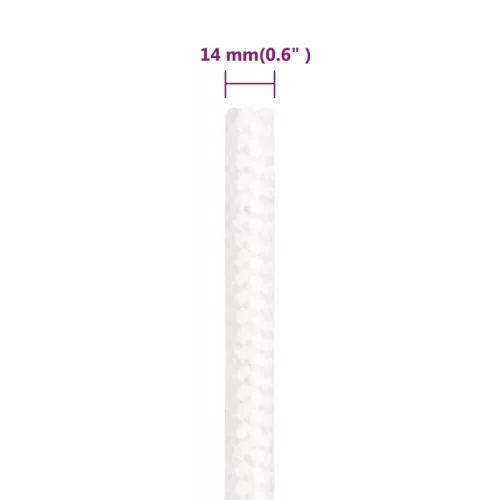 Teljesen fehér polipropilén hajókötél 14 mm 250 m