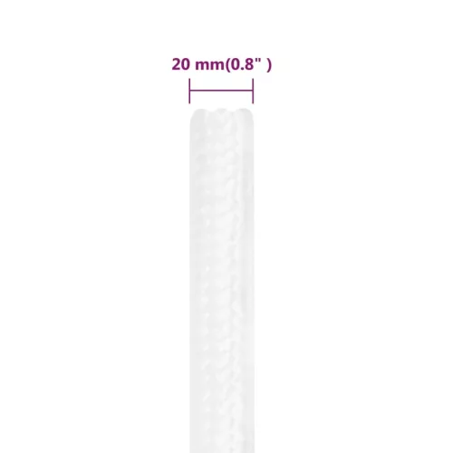 Teljesen fehér polipropilén hajókötél 20 mm 50 m