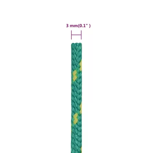 Zöld polipropilén hajókötél 3 mm 25 m