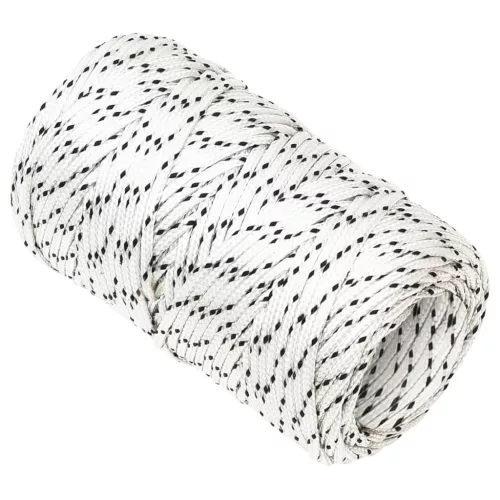 Fehér poliészter fonott csónakkötél 2 mm x 25 m