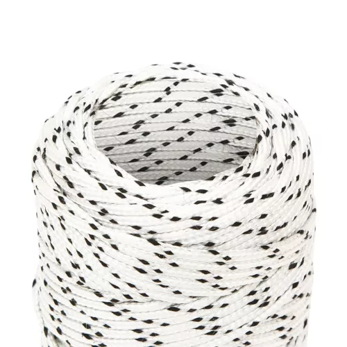 Fehér poliészter fonott csónakkötél 2 mm x 25 m