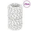 Fehér poliészter fonott csónakkötél 2 mm x 25 m
