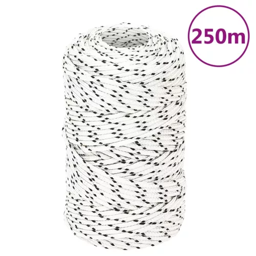 Fehér poliészter fonott csónakkötél 2 mm x 250 m