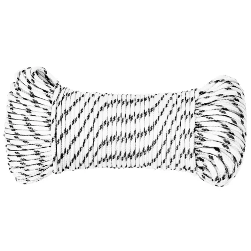 Fehér poliészter fonott csónakkötél 5 mm x 25 m