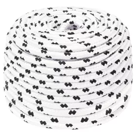 Fehér poliészter fonott csónakkötél 6 mm x 25 m