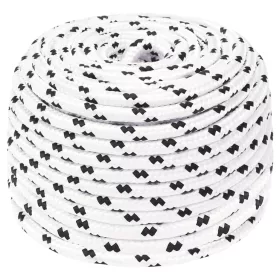 Fehér poliészter fonott csónakkötél 8 mm x 25 m
