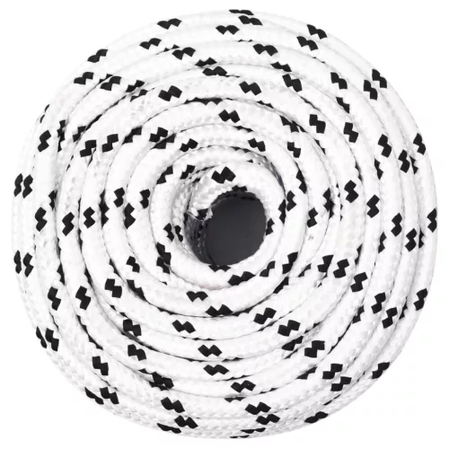 Fehér poliészter fonott csónakkötél 8 mm x 25 m