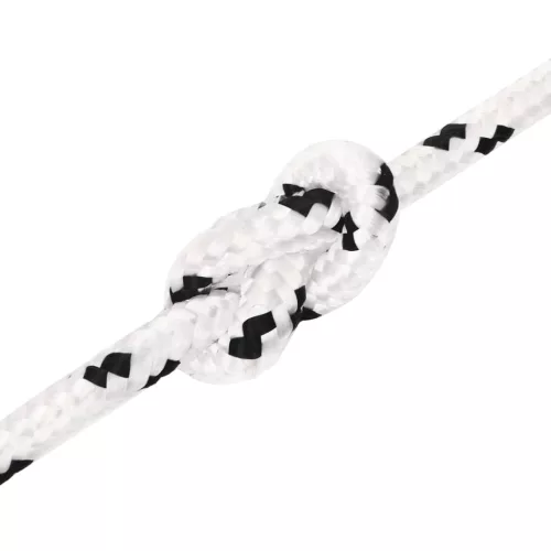 Fehér poliészter fonott csónakkötél 8 mm x 25 m