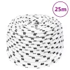 Fehér poliészter fonott csónakkötél 8 mm x 25 m