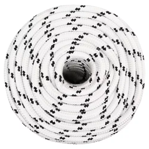 Fehér poliészter fonott csónakkötél 12 mm x 25 m
