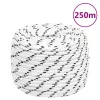 Fehér poliészter fonott csónakkötél 14 mm x 250 m
