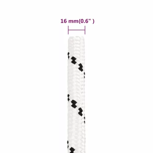 Fehér poliészter munkakötél 16 mm 100 m