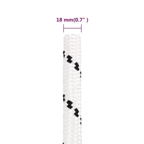 Fehér polipropilén munkakötél 18 mm 50 m