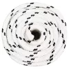 Fehér poliészter fonott csónakkötél 20 mm x 50 m