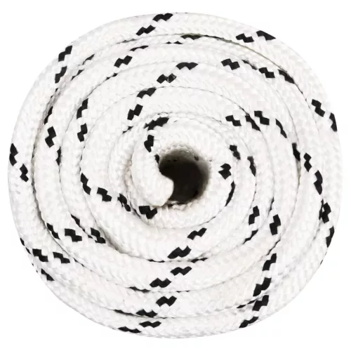 Fehér poliészter fonott csónakkötél 20 mm x 50 m