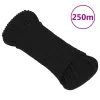 Fekete poliészter munkakötél 4 mm 250 m