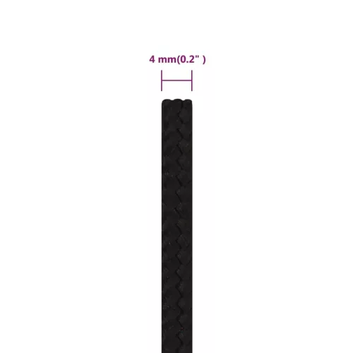 Fekete poliészter munkakötél 4 mm 250 m