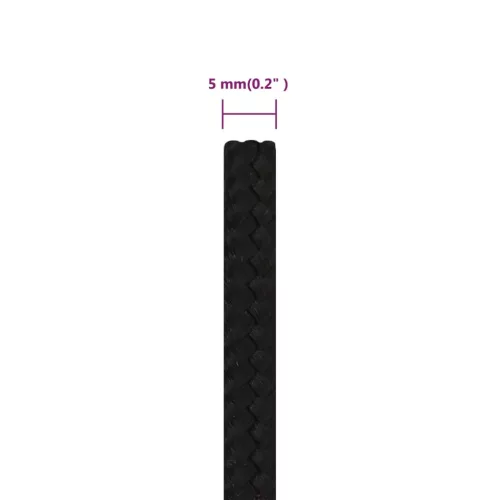 Fekete poliészter munkakötél 5 mm 250 m