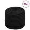 Fekete poliészter munkakötél 16 mm 25 m
