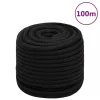 Fekete poliészter munkakötél 16 mm 100 m