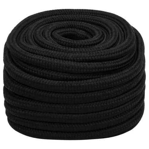 Fekete poliészter munkakötél 20 mm 25 m