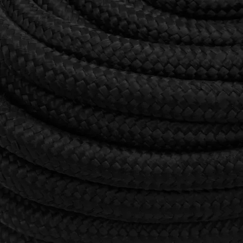 Fekete poliészter munkakötél 20 mm 25 m