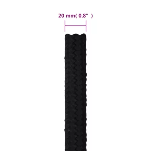 Fekete poliészter munkakötél 20 mm 100 m