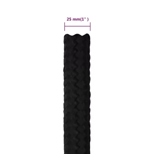Fekete poliészter munkakötél 25 mm 50 m
