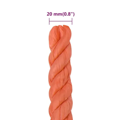 Narancssárga polipropilén munkakötél 20 mm 100 m