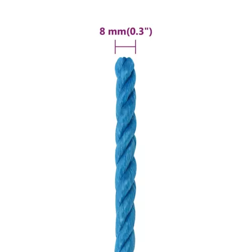Kék polipropilén munkakötél 8 mm 25 m